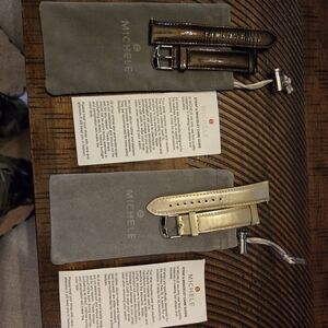 New Michele Brown and Cream Watch Straps #13 & #18